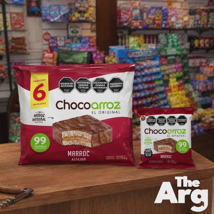 Chocoarroz Marroc Rice Alfajor \ Gluten-Free Argentine Chocolate Alfajor 6 x 22g