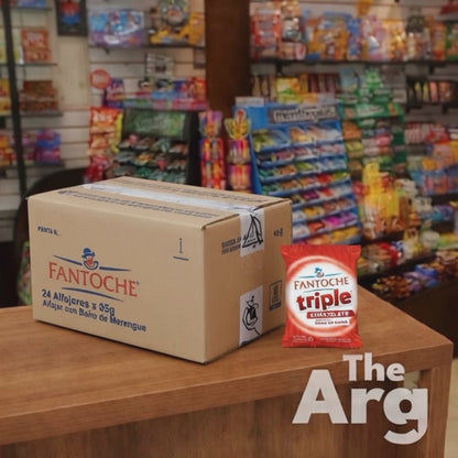 Fantoche Triple Alfajor with Dulce de Leche Box 24 Units 85 g Each