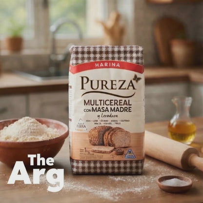 Pureza Multicereal Flour with Sourdough & Yeast 1kg | Argentine Baking Mix