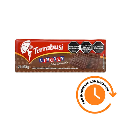 SALE Terrabusi Lincoln Chocolate Cookies 153g/0.33lb
