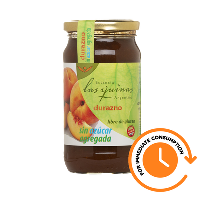 SALE Las Quinas Marmalade Peach Jam - No Sugar Added - Gluten Free 420 g