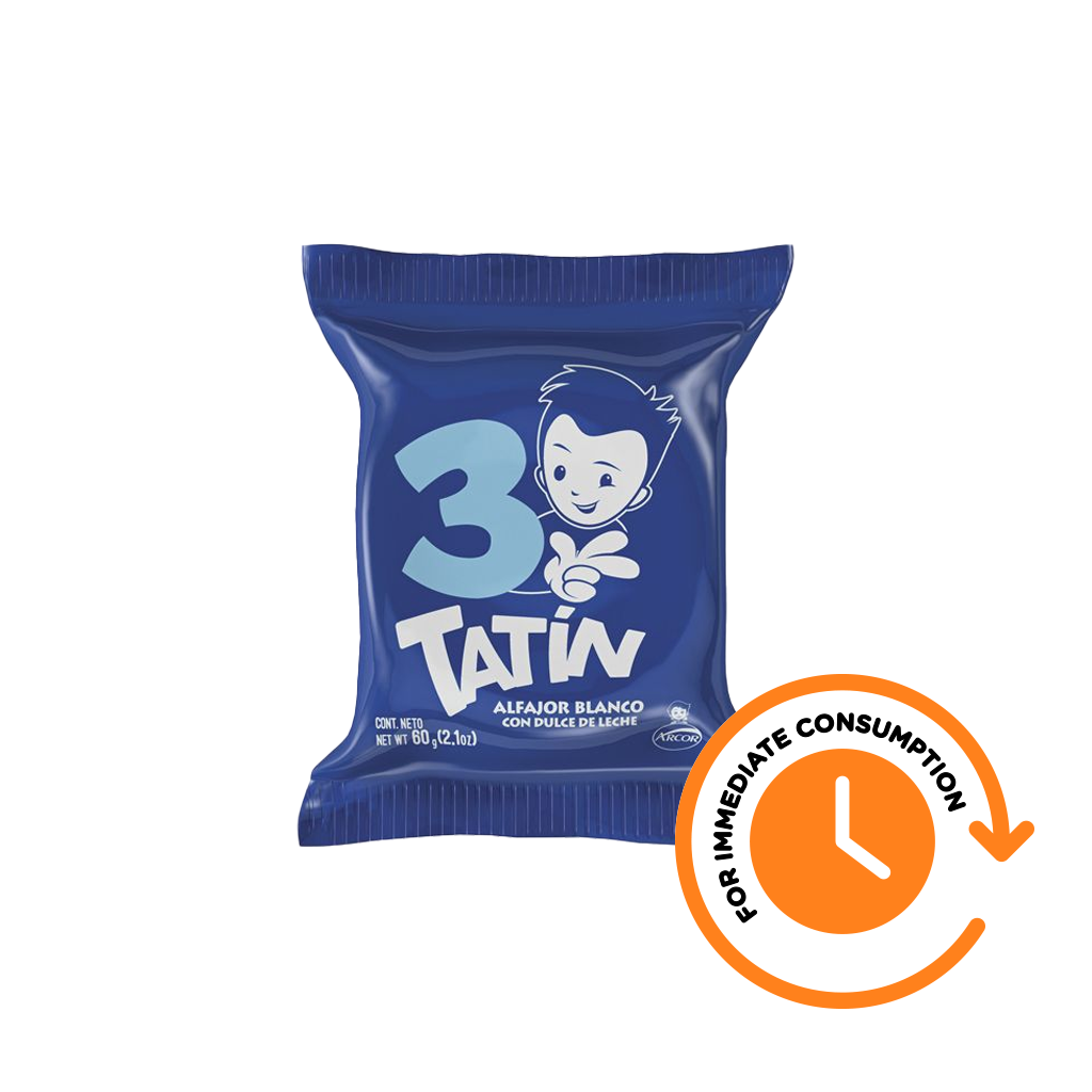 SALE Alfajor Tatín White Chocolate with Dulce de Leche 3 layers 60 g / 1.1 oz