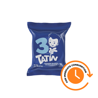 SALE Alfajor Tatín White Chocolate with Dulce de Leche 3 layers 60 g / 1.1 oz