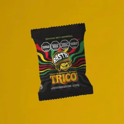 Rasta Trico Triple Alfajor – Dark Chocolate Covered Cornstarch Filled with Dulce de Leche 100g / 0.22lb