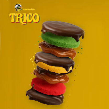 Rasta Trico Triple Alfajor – Dark Chocolate Covered Cornstarch Filled with Dulce de Leche 100g / 0.22lb