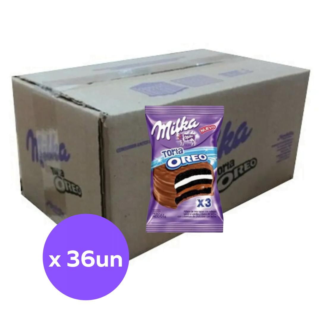 Alfajor Milka Triple Oreo with Dulce de Leche and Vanilla Cream Box 36 units 61 g / 0.13 lb