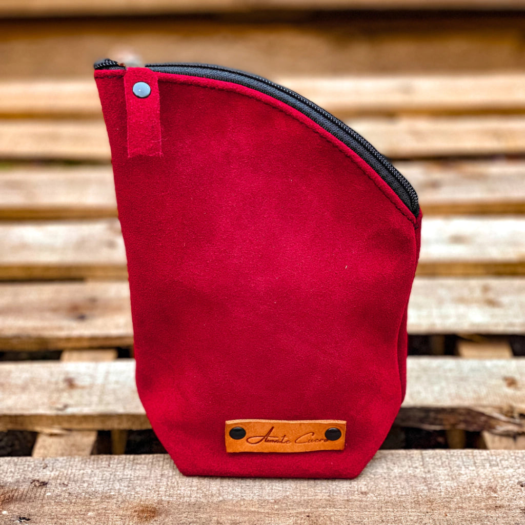 Suede Yerba Holder - Burgundy