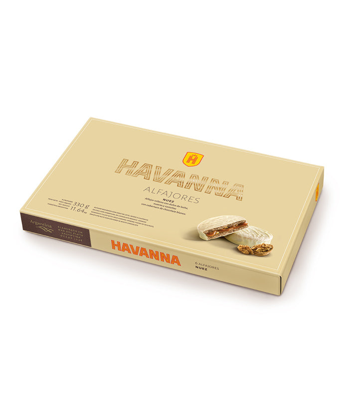 Alfajores Havanna White Chocolate and Walnut 6u 330g / 0.72lb.