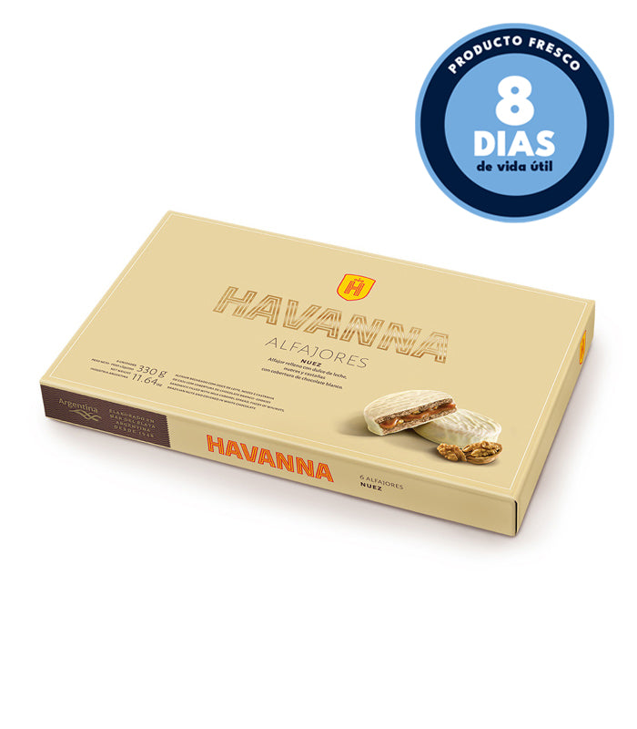 Alfajores Havanna White Chocolate and Walnut 6u 330g / 0.72lb.