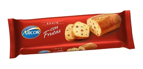 Arcor Budín con Frutas Sweet Pound Cake with Candied Fruits, 215 g / 7.6 oz