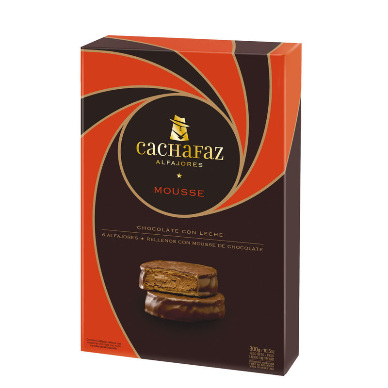 Alfajor "Cachafaz" Filled with Chocolate Mousse Covered with Chocolate 6u 300g / 0.66lb.