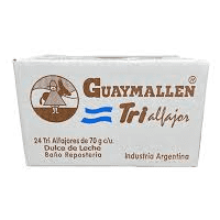 Alfajor "Guaymallen" Triple Milk Chocolate with Dulce de Leche Box 24u 70g / 0.15lb.