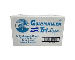 Alfajor "Guaymallen" Triple White Chocolate with Dulce de Leche Box 24u 70g / 0.15lb.