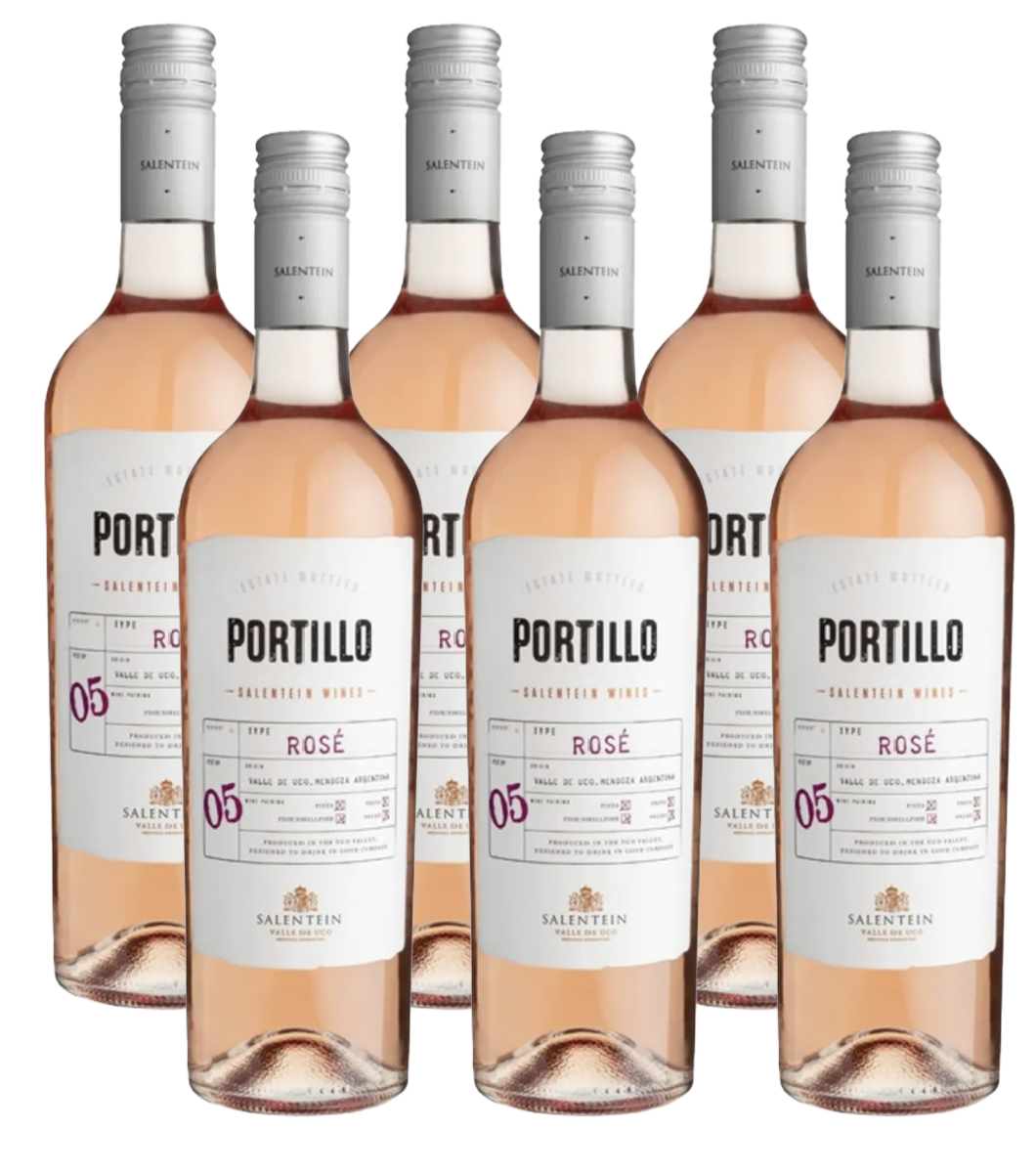 Portillo Rose Malbec 750 ml (box of 6 bottles).
