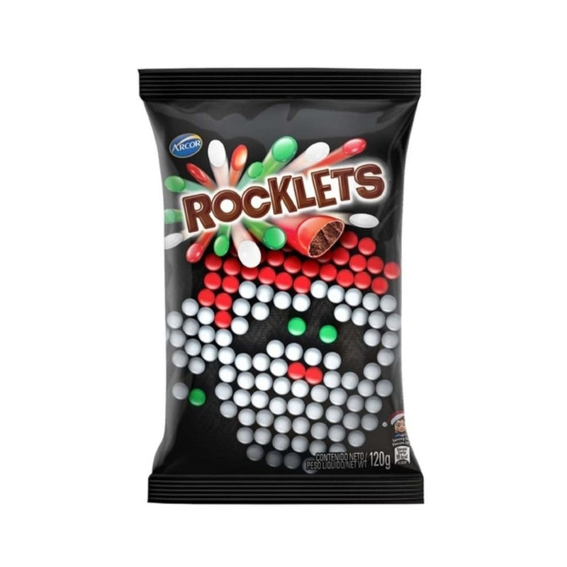 Rocklets Confites Chocolate Candy Chocolate Sprinkles Christmas Colors 120 g