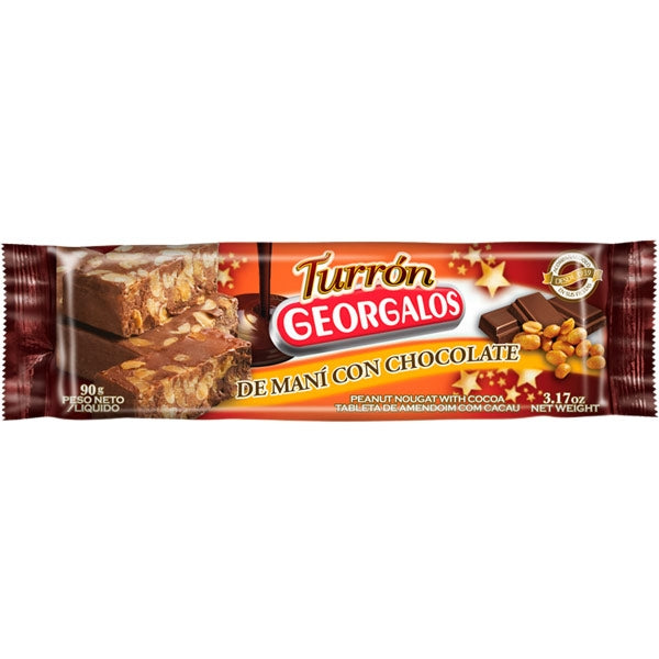 Georgalos Peanut Nougat With Chocolate 90g / 3.17oz.