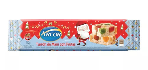 Arcor Turrón Maní con Frutas Peanuts & Fruits Classic Christmas Nougat 80 g / 2.8 oz