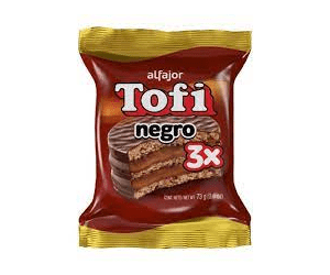 Alfajor "Tofi" Negro Triple Milk Chocolate Filled with Dulce De Leche 1u 73g / 0.16lb.