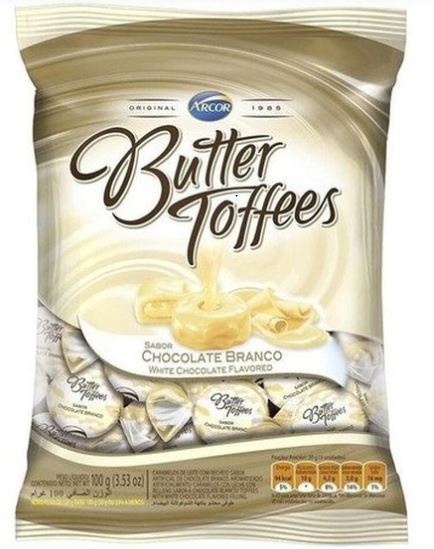 Arcor Butter Toffes Candies Caramel White Chocolate Flavor 822g.