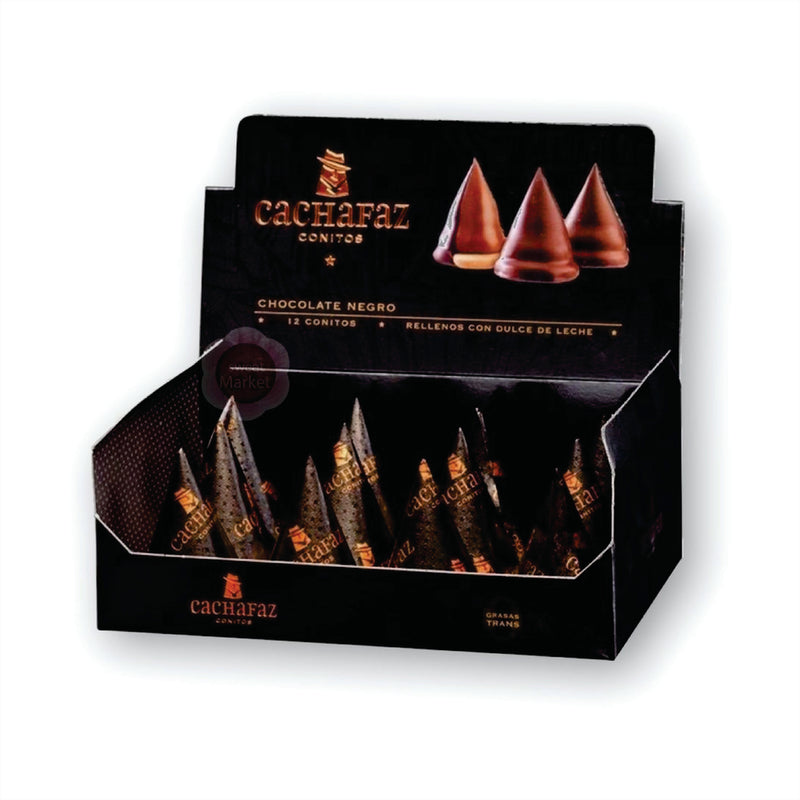 Cachafaz Conitos Covered Cone Cookies Filled with Dulce de Leche and Milk Chocolate 12u 456g / 1lb.
