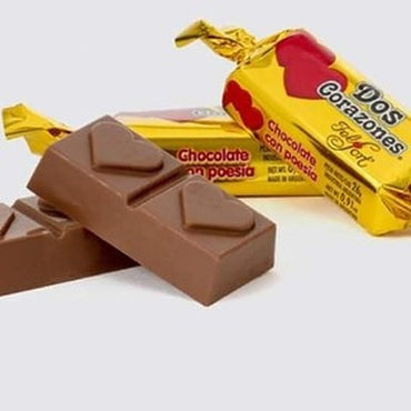 Dos Corazones Bombones Milk Chocolate Bites Filled with Vanilla Cream by Felfort 26 g / 0.9 oz.