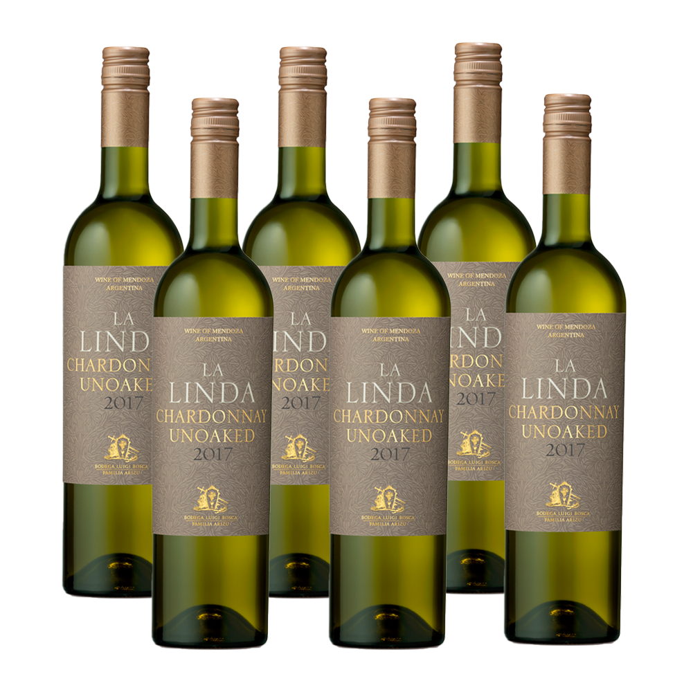 La Linda Chardonnay Unoaked 750 ml (box of 6 Bottles).