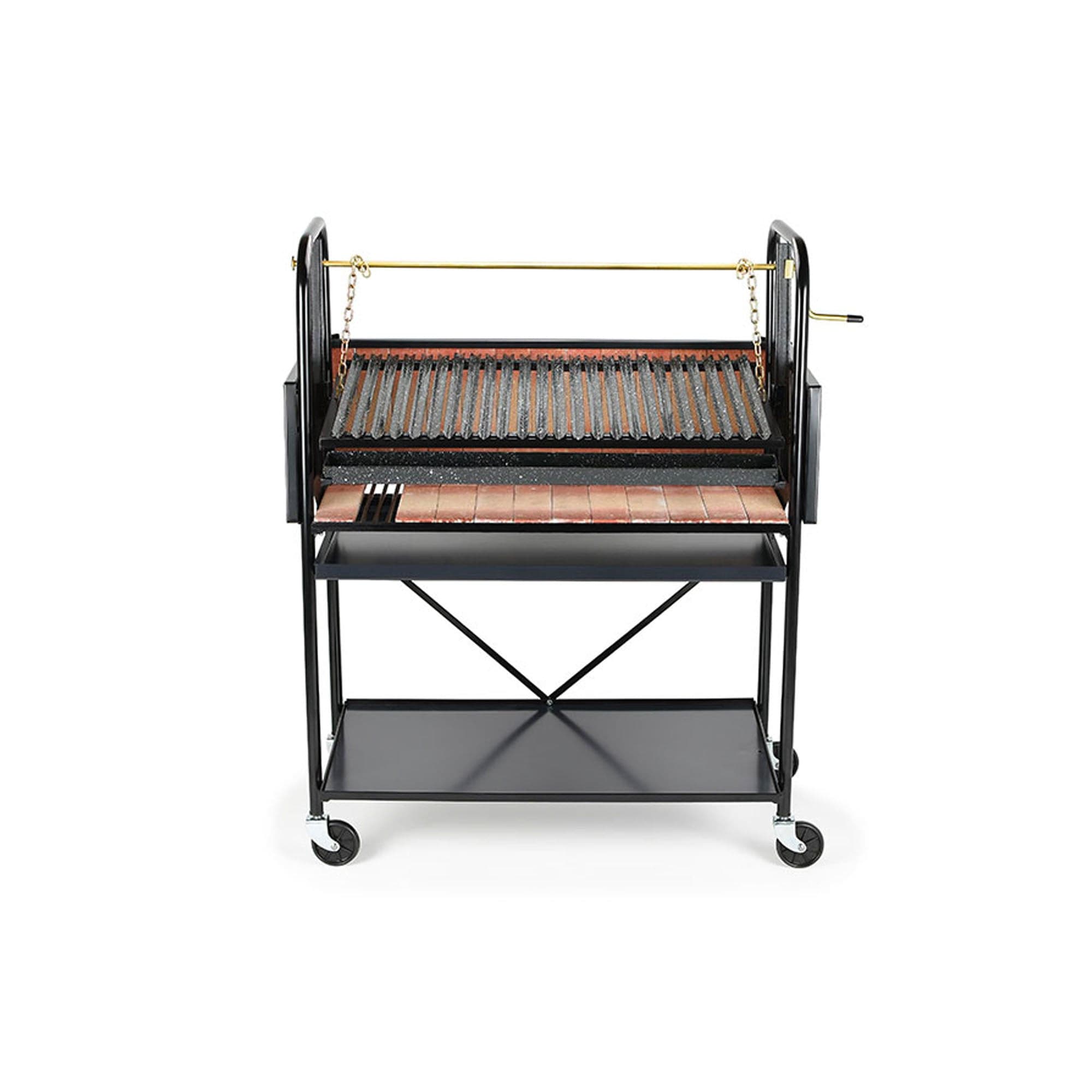 Movable BBQ Outdoor Grill with Refractory Bricks Backyard Cooking - Valiparri Nº 9.