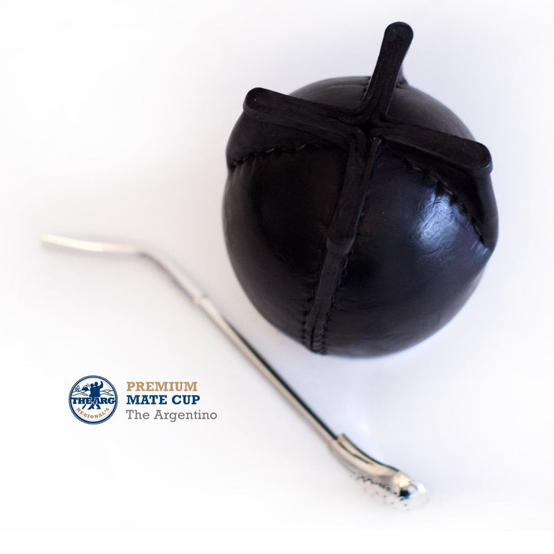 Yerba Mate Premium Pumpkin (Mate Gourd) - Uruguayan Style Mate Torpedo (Black).